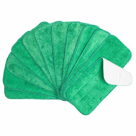 MONARCH BRANDS Microfiber Flat Wet Mop - 13in - Green, 12PK PNP830013G